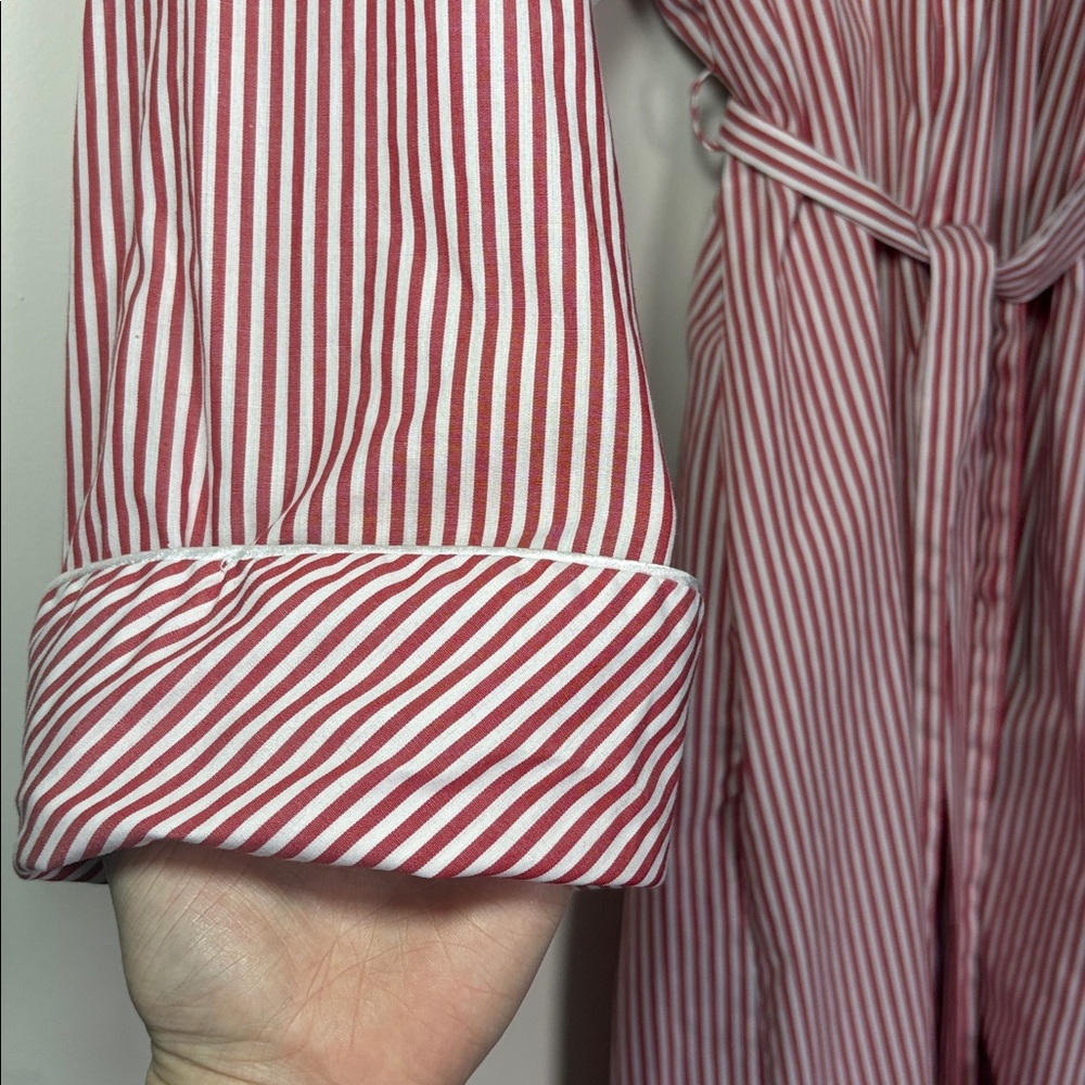 VINTAGE Valentino Intimo Intimates Pink and White Striped Robe 100% cotton - Picture 5 of 9